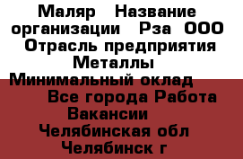 Маляр › Название организации ­ Рза, ООО › Отрасль предприятия ­ Металлы › Минимальный оклад ­ 40 000 - Все города Работа » Вакансии   . Челябинская обл.,Челябинск г.